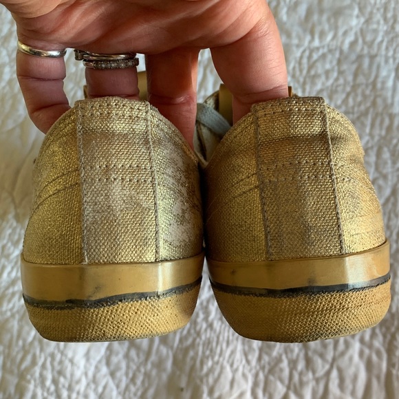 GOLDEN GOOSE FRESH VSTAR2 SNEAKERS FRESH GOLD BLUE LEATHER STAR SPRING SUMMER - Picture 5 of 9